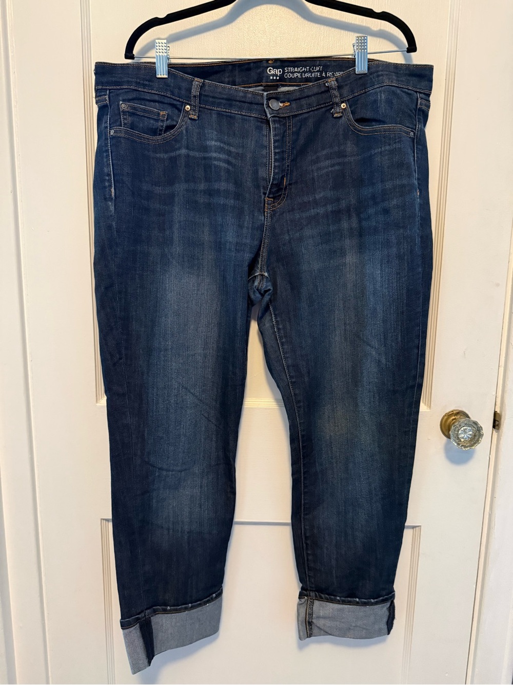GAP Women's Boyfriend Jeans in Dark Blue Wash